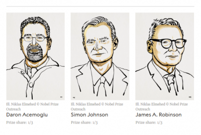 Il Premio Nobel per l’Economia assegnato a Acemoglu, Johnson e Robinson