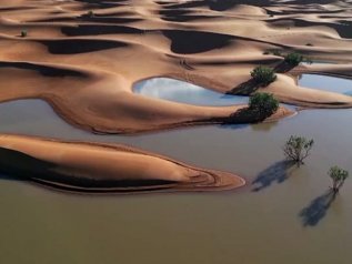 Le piogge ridanno vita a un lago nel Sahara