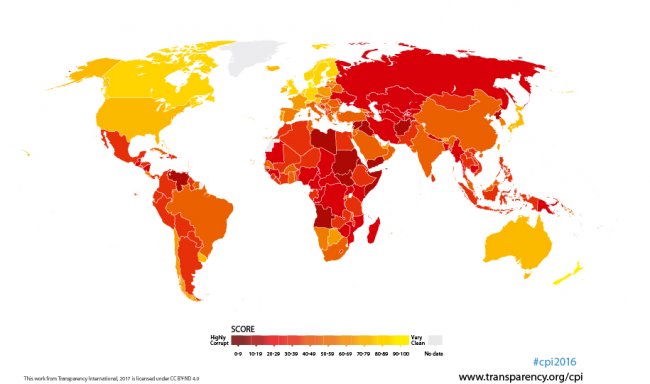 Corruzione, peggio dell'Italia solo Bulgaria e Grecia